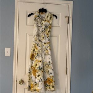 Chetta B Yellow and Green Floral Blouse